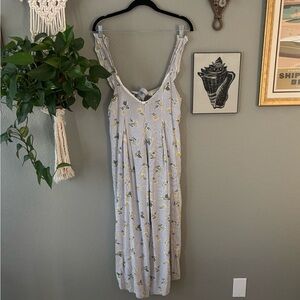 Floreat by Anthropology Striped Floral Romper Jumpsuit